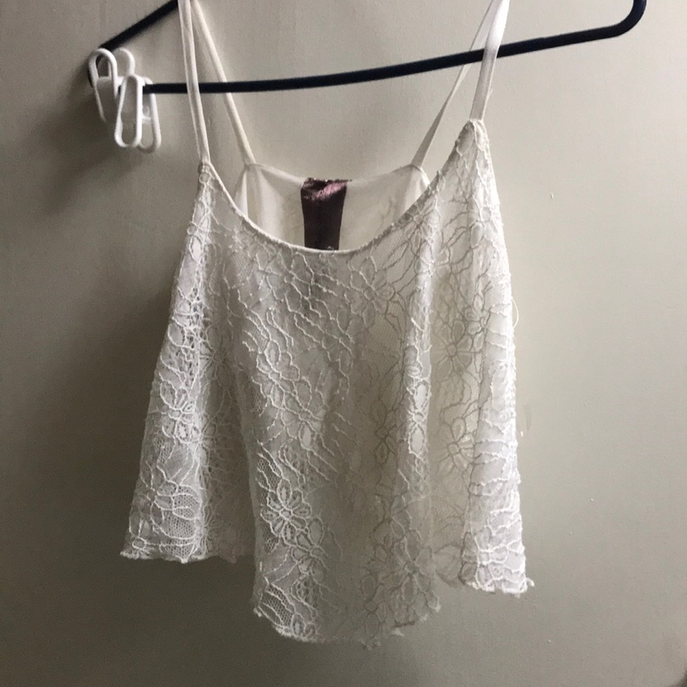 White Lace Crop Top